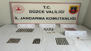 Düzcede tarihi eser operasyonu 196 sikke ele geçirildi