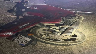 Edirnede motosiklet devrildi: 1 yaralı