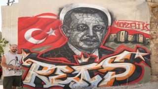 Gaziantepli grafiti sanatçısından Cumhurbaşkanı Erdoğana 25inci yıl hediyesi