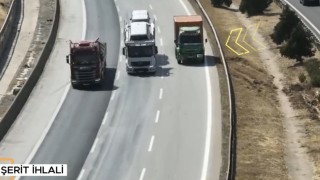 Gaziantepte otoyolda dron destekli denetim: Bin 123 araca ceza