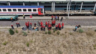 Gebzede arama kurtarma ekiplerinden tren kazası tatbikatı
