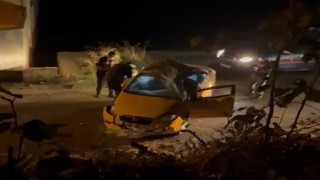 Giresunda ticari taksi şarampole yuvarlandı: 1 ölü