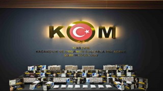 İş yerinde 15 bin 80 adet doldurulmuş makaron ele geçirildi