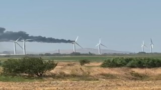 İzmirde rüzgar gülü yandı