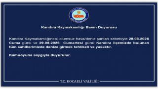 Kandırada denize girişler iki gün süreyle yasaklandı