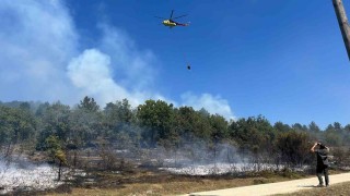 Karabükte orman yangınına helikopterle müdahale ediliyor