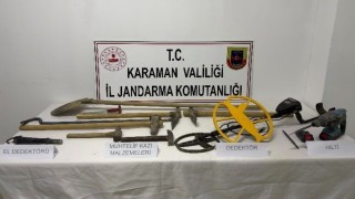 Karamanda tarihi eser ve uyuşturucu ele geçirildi: Aranan 7 kişi tutuklandı