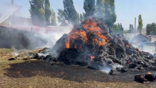 Karsta bin ot balyası kül oldu