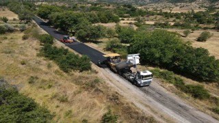 Kastamonuda köy yolları sıcak asfaltla buluşturuluyor