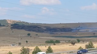 Kütahyada otluk alanda çıkan yangın bekçi kulübesine sıçradı