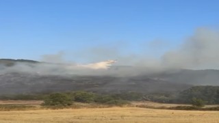 Manyasta ormanlık alana sıçrayan yangına havadan ve karadan müdahale sürüyor