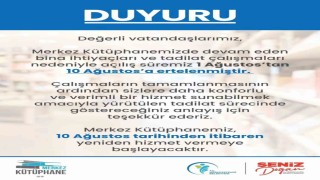 Merkez Kütüphane 10 Ağustosta kaplarını açacak