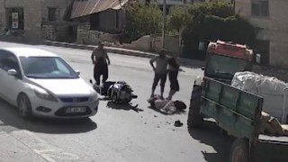 Mersinde motosiklet traktörle çarpıştı: 1 yaralı