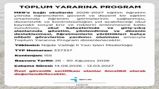 Niğde İŞKURdan okullar için 155 kişilik TYP duyurusu