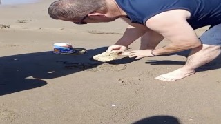 Plajda görülen yılan vatandaşlara panik yaşattı