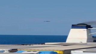 Ro-Pax gemisinde dron paniği kameraya yansıdı