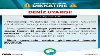 Sinopta denize girilmemesi uyarısı