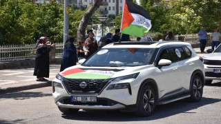 Siverek'te Filistin konvoyuna vatandaşlardan yoğun ilgi