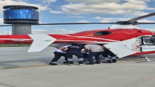 Tokatta tedavi gören yaşlı kadın helikopter ambulansla Konyaya sevk edildi