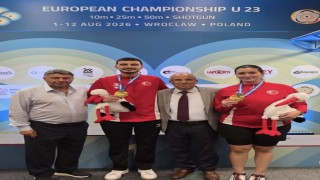 U23 Avrupa Şampiyonasında Havalı Tabanca Karışık Takımından altın madalya