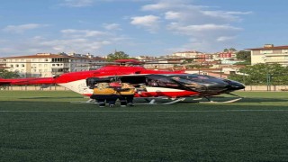 Üzerine kaynar su dökülen bebek için helikopter ambulans havalandı