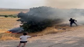 Adıyaman'da bahçe yangını paniğe neden oldu