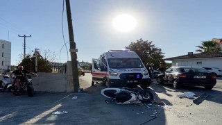 Ayvalıkta yeni açılan tali yolda kaza: 1 yaralı