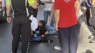 Beyoğlunda ticari taksi yaya geçidinde yayaya çarptı