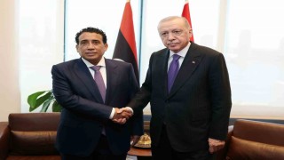 Cumhurbaşkanı Erdoğan, Libya Başkanlık Konseyi Başkanı el-Menfi ile görüştü