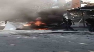 Elazığ'da otomobil alevlere teslim oldu
