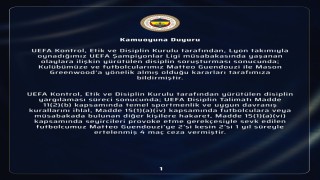 Fenerbahçeden UEFA kararına dair açıklama