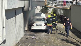 Garajda hava kompresörü yangın çıkarttı, otomobil ve apartman hasar aldı: 3 kişi dumandan etkilendi
