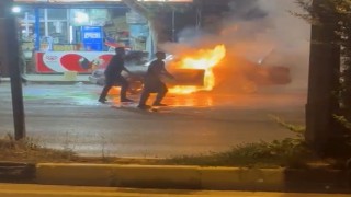 Gaziantepte korkutan araç yangını