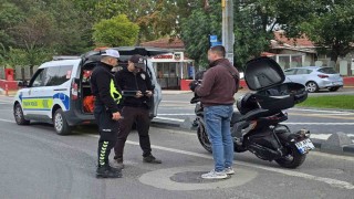 Hayrabolu'da motosiklet sürücülerine yönelik denetim