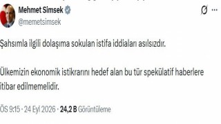 Hazine ve Maliye Bakanı Şimşek: "Şahsımla ilgili istifa iddiaları asılsızdır"