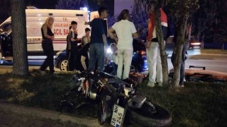 Kayseride otomobille motosiklet çarpıştı: 1 yaralı