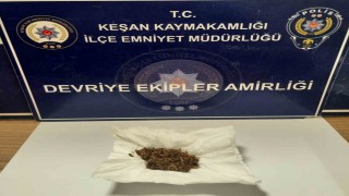 Keşanda uyuşturucu ile yakalanan şüpheli gözaltına alındı