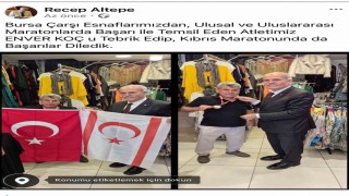 Kıbrıs Maratonu öncesi Bursalı Veteran atlete anlamlı ziyaret