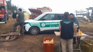 Kızılcahamam  Belediyesinden yangın söndürme çalışmalarına destek