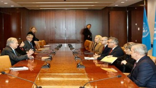 KKTC Cumhurbaşkanı Erhürman, BM Genel Sekreteri Guterres ile bir araya geldi