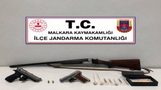 Malkara'da jandarma operasyonunda silah ve uyuşturucu aparatları ele geçirildi