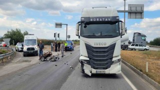 Manisa'da sepetli motosiklet tırla çarpıştı: 1 ölü