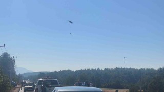 Muğladaki yangına 7 uçak, 15 helikopterle müdahale sürüyor