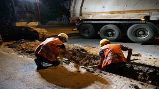MUSKİ ekiplerinden gece mesaisi