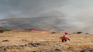 Nazımiyede orman yangınına havadan ve karadan müdahale