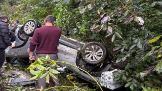 Ordu'da kontrolden çıkan otomobil devrildi: 1 yaralı