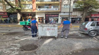 Patlamaların yaşandığı çöp konteynerinde bu defa da yangın çıktı