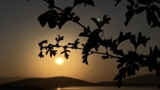 Patnos Barajında gün batımı görsel şölen oluşturdu