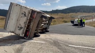 Sarıkamış'ta hayvan yüklü kamyonet devrildi: 3 büyükbaş telef oldu