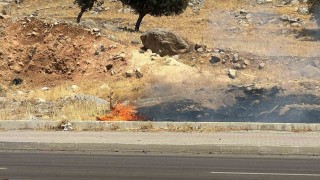 Şırnakta yol kenarında çıkan yangın büyümeden söndürüldü